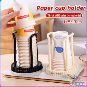 Need Paper Cup Holder Dispenser Multifunctional Desktop Coffee Cup Storage Plastic Rack