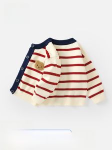 Baby Knitted Sweater Spring Autumn Outfit Boys Outerwear Soft Cotton V-Neck Long Sleeve Clothes for 6-18 Months Children