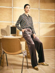 Artistic Print Silk Crepe Shirt