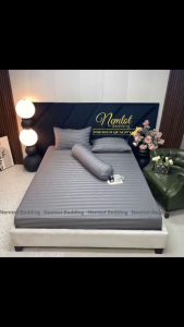 💎MÃ MÀU MỚI💎 Bộ Chăn Ga Gối Cotton Khách Sạn Sọc 3F Sang Trọng Vỏ Gối Ôm Khóa Kéo _ Nemtot Bedding