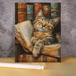 500/1000/1200/2000PCS Jigsaw Puzzle Cute Cat Reading Book Animal Portrait For Adults Family Fun Relaxing Brain Teaser Gift
