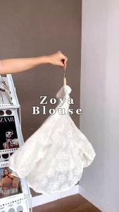 LEONNA FLORIDA BLOUSE KATUN BUNGA BORDIR LENGAN PANJANG BROKEN WHITE