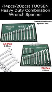 (14pcs/20pcs) TUOSEN Heavy Duty Combination Wrench Spanner Car Repair Box Set Tools Set Wrench Set Spaner Hand Tool