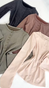 Top Rib Knit Premium Sakura Glory: Atasan Wanita Distro Murah