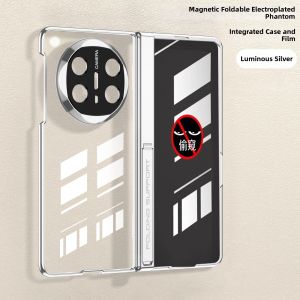 LUXUAN | High-grade Electroplated Transparent Magnetic Hinge Case with Built-in Stand and Anti-peeping Film for Huawei Mate X5