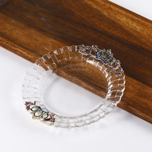 Creative European Enamel Crystal Glass Tray