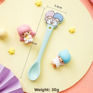 Hellokitty Ceramic Coffee Stirring Spoon Small Size Cute Cartoon Character Shaped Single Piece Dining Utensils Coffee Accessories