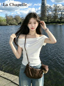 La Chapelle | Elegant White One-shoulder Slim T-Shirt