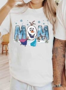 Hasbro | Disney Elsa Frozen Christmas Printed Short sleeved T-shirt 2026 Fashion Mens and Womens