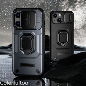 Honor X9b 2023 Armor Shockproof Casing For Honor X9B 5G X 9B X9a HonorX9a HonorX9b Push Pull Slide Camera Protection Phone Case Hard PC Bumper Anti-fall Stand Holder Back Cover