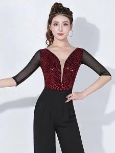 DANBAOLUO | Sequined Practice Shirt Medium Sleeve