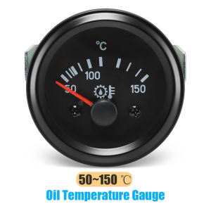 24V Car Oil Temperature Meter 2" 52mm Digital Water Temp Gauge with Yellow led For Diesel Car without Sensor