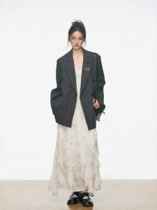 WESTAYONE | Luxurious Casual Wool Blend Suit Jacket + Dress Combo