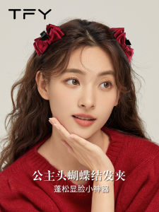 Red Butterfly Knot Hair Clip Elf Princess Ear Bangs Clip Womens Fashion Hair Accessories Side Edge Clip Sweet Style