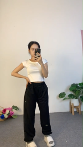 ชุดเซ็ตแฟชั่น เสื้อยืดคอกลม + กางเกงขายาว