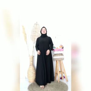 Gamis Polos Busui Resleting Depan Bahan Jersey LD 100