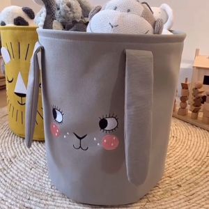 Folding Fabric Laundry Basket Thick Cute Animal Storage Basket Toys Clothes Hamper Home Organizer
