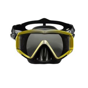 Large-Frame Diving Mask with Three-Way Mirror Anti-Fog Swimming Goggles with Nose Protection Adult Resin High-Definition Trans