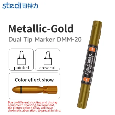 Stedi Double-Headed Metallic MarkerModel Coloring Tool Self-Leveling GoodTexture Two Head Types Suitable forVarious Scenes