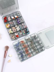 กล่องใส่เครื่องประดับแบบหลายช่อง กล่องใส่ต่างหู ต่างหู ลูกปัด กระจกใส กันฝุ่น กล่องจัดระเบียบแบบอินส์ โซ่ ต่างหู จี้ เครื่องประดับ