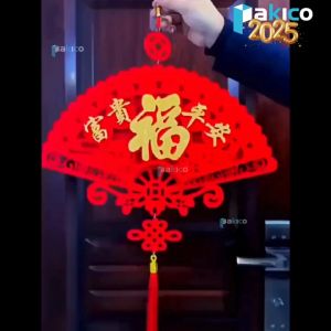 Set Trang Trí Tết 2025-Chữ Treo Cửa Hình QUẠTDải Treo Khánh Quạt/Tròn/Vuông Chữ TẾT-PHÚC-LỘC-THỌ- PAKICO
