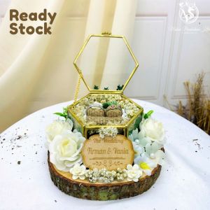 Kotak Cincin Rustic Hexagon: Hiasan & Dekorasi Unik