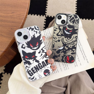 Cartoon Ghost Personality Line  14Pro Max Phone Case New Color Silver 13/12 Anti-Fall Cover 11/16 High-End Feelings 8Plus Anime 7Pokemon 12Mini
