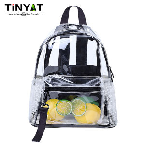 TINYAT Ita Bags: Clear Transparent Backpacks for Women - Fashionable & Waterproof School Bags Ideal for Sports & Concerts