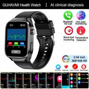 2025 New Uric Acid Blood Fat Smart Watch Men ECG+PPG Pulse Blood Pressure Bluetooth Call Sports Laser Care Health Tracking Watch