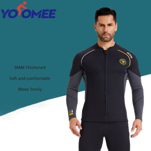 Yoomee 3MM Neoprene Wetsuit Men Diving Jacket Long Sleeve Snorkeling Coat Male Surfing Jacket Fishing Thermal Swimwear