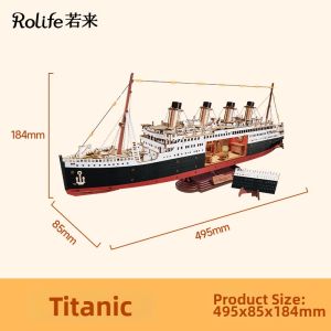 Rolife | Titanic 3D Wooden Puzzle Desktop Ornament