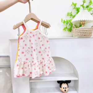 Váy Hai Dây Đuôi Cá Viền Bèo Chất Tăm Lạnh Mềm Mát Hình In Siêu Dễ Thương Cho Bé Gái 9-40kg