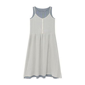 False Two Pieces Patchwork Sleeveless Summer A-Line Dress