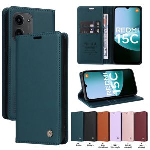 Magnetic Leather Wallet Flip Case for Redmi 15 15C 14C 13C 13 12 11A 10 10A 10X 10C 9A 9C A5 A4 A3 A2 A1 Plus 4G 5G Phone Cover