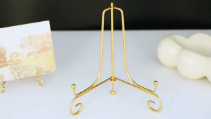 Gold Iron Display Stand 6/7/8Inch Plate Display Stand for Book Picture Frame Artwork for Home Decor