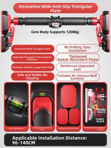 XTEP | Indoor Drill Free Pull Up Bar for Doorway