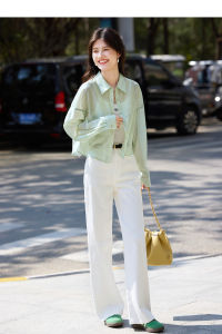 เสื้อคาร์ดิแกนคอโปโลแขนยาวบางระบายอากาศสำหรับผู้หญิงในช่วงฤดูร้อนปี 2025 เสื้อคลุมกันแดดแบบสั้น ทรงปกติ แฟชั่นสำหรับผู้หญิง