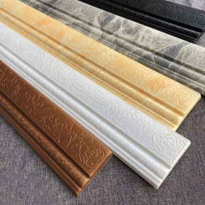 2.3m*8cm 3D Foam Wall Decals for Baseboard Lining / Skirting Border Wallpaper / Waterproof Self-adhesive Wall Stickers / Home Decor