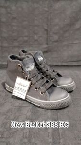 Sepatu Sekolah NEW BASKET 388 HC Anak TK SD Laki-Laki Perempuan Hitam Tali Resleting Boot Murah