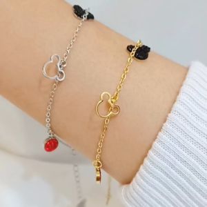 Gelang Titanium Rantai Miki Hitam GLT-492: Desain Unik untuk Anak Dewasa