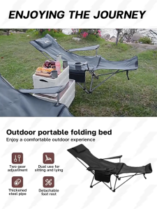 FORUMAPPLIANCES Outdoor Folding Chair 2 in1 Recliner Portable freely adjustable Reclining Chair Folding Beach Chair Office Nap Bed Beach Chair Fishing chair Load capacity 150kg