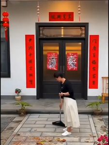 ไม้กวาดขนาดใหญ่ 50 ซม. สำหรับโรงเรียนสวนสาธารณะเสาขยาย