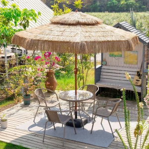 ST MIRREN | Commercial Trendy Simulated Straw Sun Umbrella
