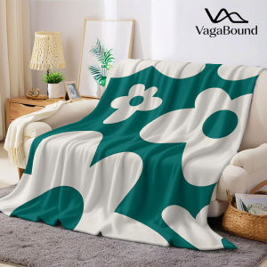 Teal Daisy Flannel Blanket Warm Soft Halloween Christmas Decorative Couch Warm Cozy All-Season Gift
