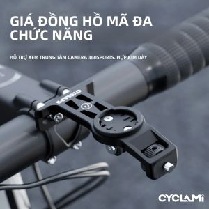 CYCLAMI MTB Đường Xe Đạp Giá Đỡ Camera 360 Giá Đỡ Xe Đạp Máy Tính Gắn Tương Thích Với iGPSPORT Garmin XOSS Thân Hợp Kim