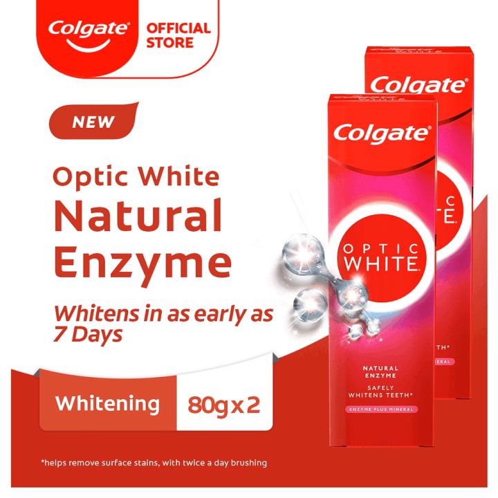 Colgate Optic White Enzyme Toothpaste 80g Twin | Lazada PH