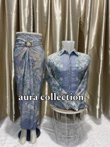 cauple batik terbaru/ cauple rok lilit batik free ring mid kemeja panjang lengan