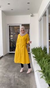 Pamela Long tunik linen wanita korean style kekinian