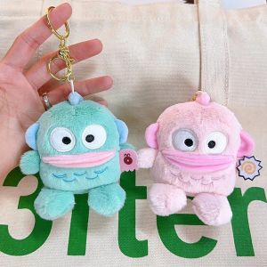 Kawaii Sanrio Hangyodon Plush Keychain Toy Clown Fish Cartoon Student Backpack Pendant Decoration Girl Gifts