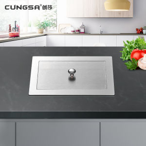 Embeddable Pull Lid Concealed Kitchen Trash Can